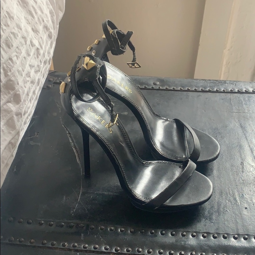 Buy 2 get 1! Bakers black heels with ankle strap